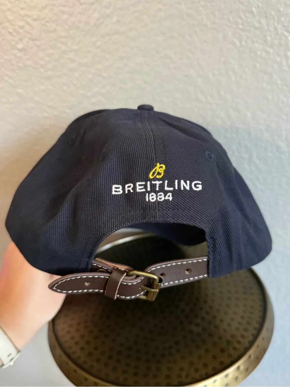 Breitling 1884 Adjustable Navy Baseball Cap with Yellow 'B' Emblem